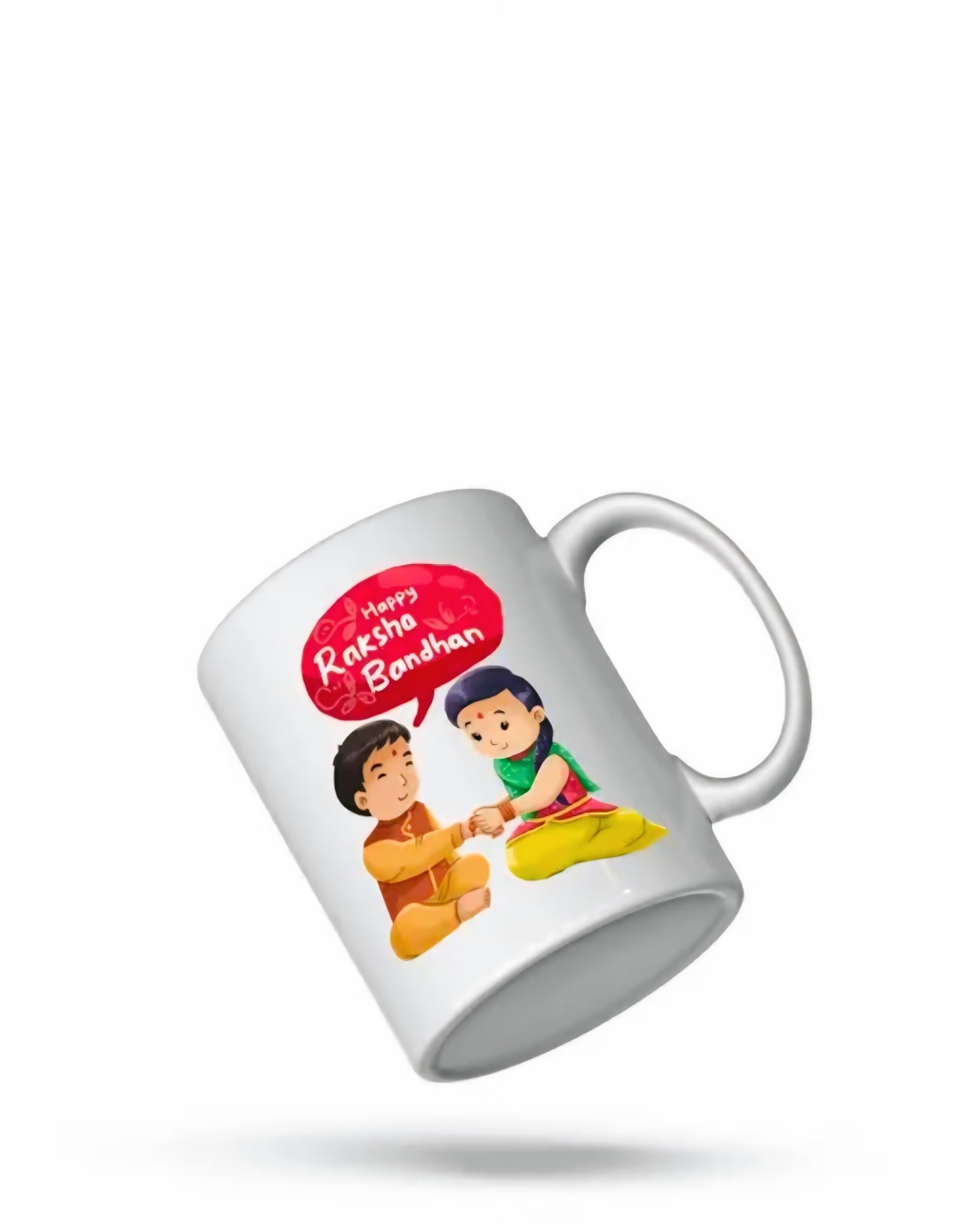 Rakhi Gift Combo – Designer Mug, Rakhi, Greeting Card & Roli Chawal Pack (4-in-1 Set)